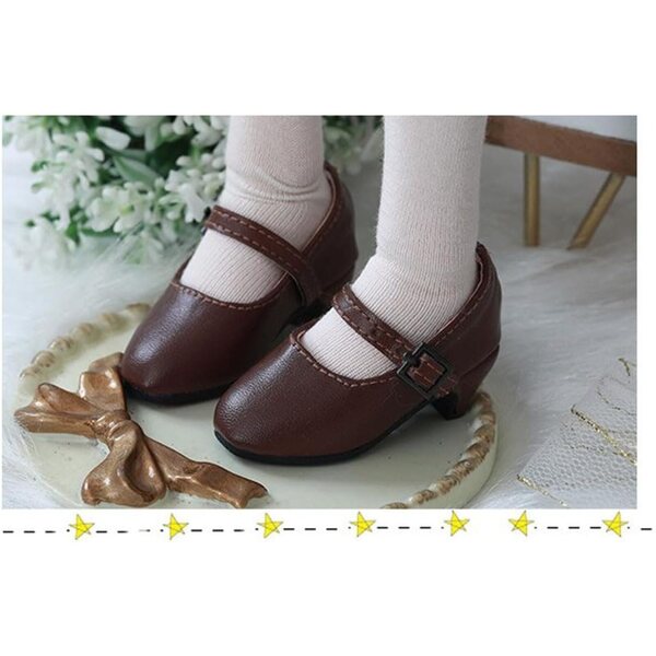 Braune High Heel Schuhe für BJD 1/4 SD Doll aus Leder von Uterui
