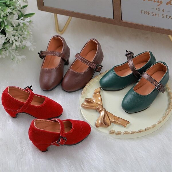 Braune High Heel Schuhe für BJD 1/4 SD Doll aus Leder von Uterui