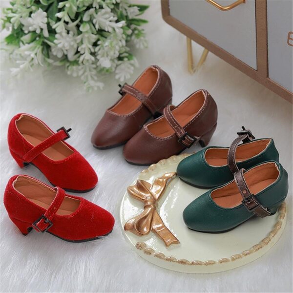Braune High Heel Schuhe für BJD 1/4 SD Doll aus Leder von Uterui