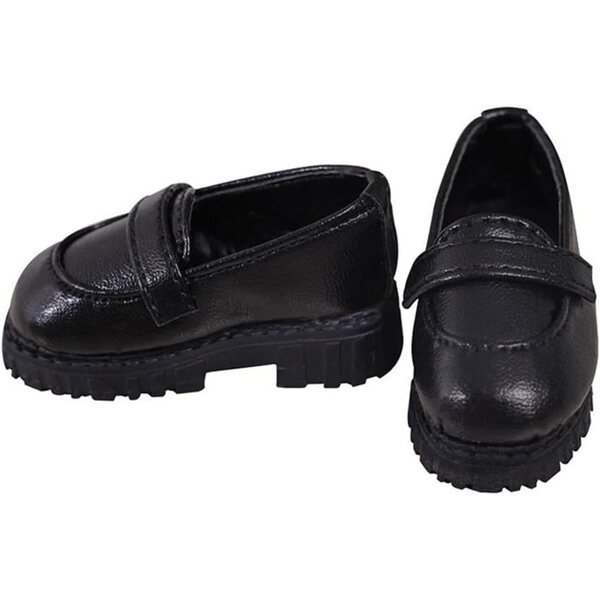 Scarpe in Pelle Nera per Bambole BJD 1/4 - Accessori Dettagliati e Resistenti