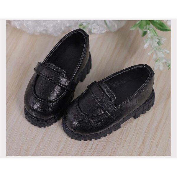 Scarpe in Pelle Nera per Bambole BJD 1/4 - Accessori Dettagliati e Resistenti