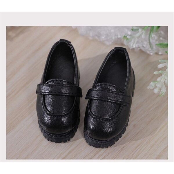 Scarpe in Pelle Nera per Bambole BJD 1/4 - Accessori Dettagliati e Resistenti