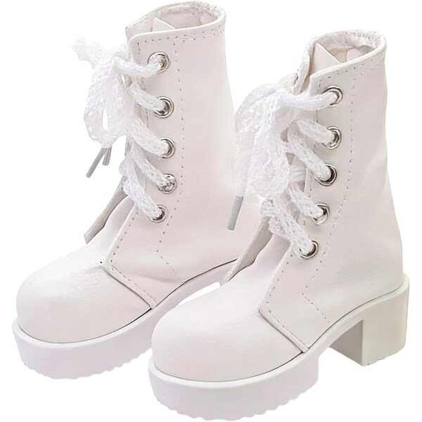 Oshhni Scarpe e Stivali Miniatura 1:3 per Bambole Femminili 24 Pollici, Bianchi
