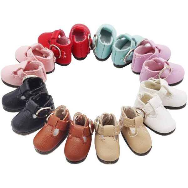 Lederschuhe mit Schnalle für Blythe Momoko AZONE 1/6 Puppe, elegantes Accessoire