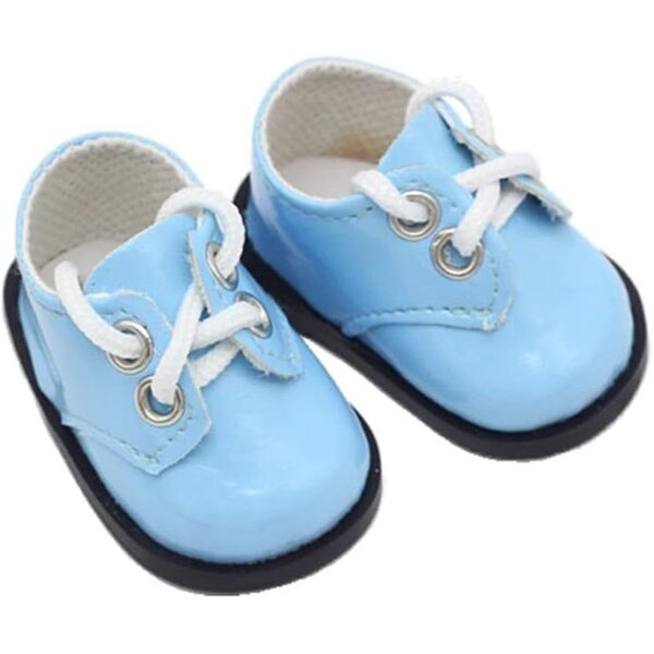 Blaue Schnürschuhe für 14-Zoll-Puppen – flache Baumwollschuhe 20 cm