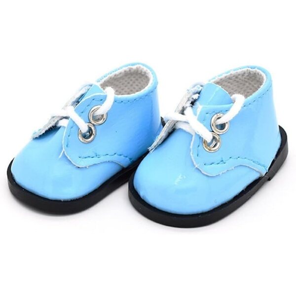 Blaue Schnürschuhe für 14-Zoll-Puppen – flache Baumwollschuhe 20 cm