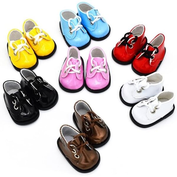 Blaue Schnürschuhe für 14-Zoll-Puppen – flache Baumwollschuhe 20 cm