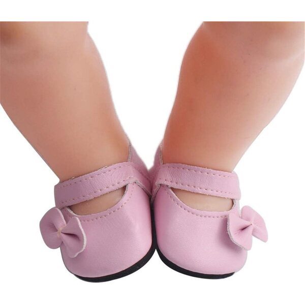 Rosa Schuhe für 46 cm große Puppen mit Schleife, elegantes Accessoire für Puppenkostüme