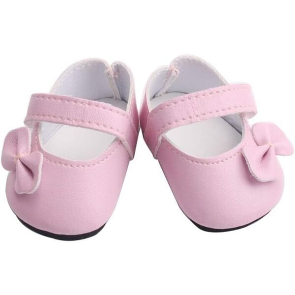 Rosa Schuhe für 46 cm große Puppen mit Schleife, elegantes Accessoire für Puppenkostüme