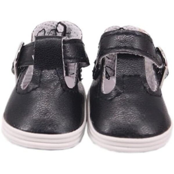 Scarpe in Pelle con Fibbia per Bambole da 14 Pollici - Accessorio Nero di Alta Qualità