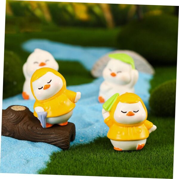 Miniatur-Enten aus Kunstharz, 4 Stück – niedliche Dekorationen für Garten und Zuhause