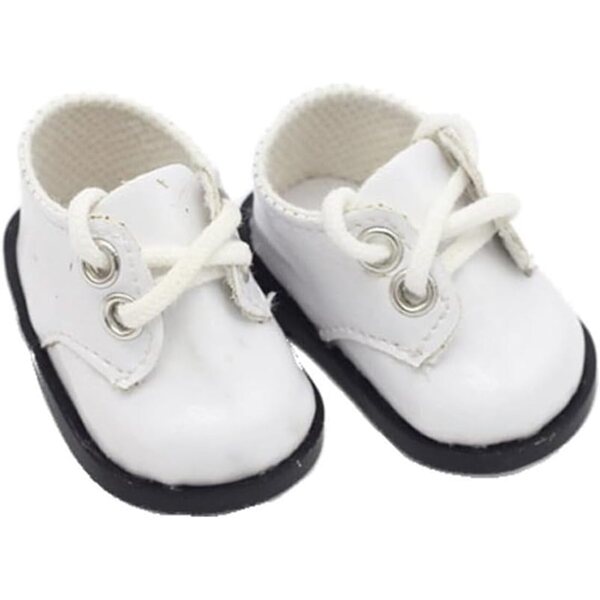 Scarpe in pelle bianche per bambole da 14 pollici - Accessori di qualità Uterui