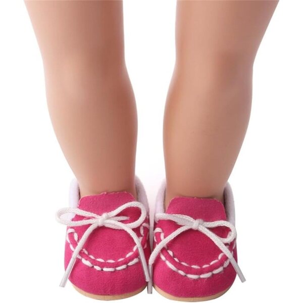 Scarpe casual rosso rosa per bambola 46 cm, accessorio moda comfort qualità