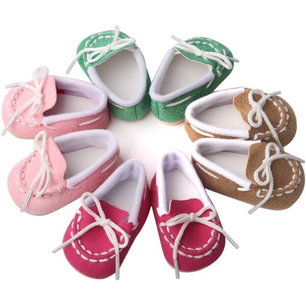 Scarpe casual rosso rosa per bambola 46 cm, accessorio moda comfort qualità