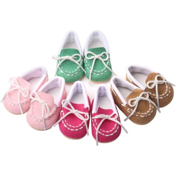 Scarpe casual rosso rosa per bambola 46 cm, accessorio moda comfort qualità