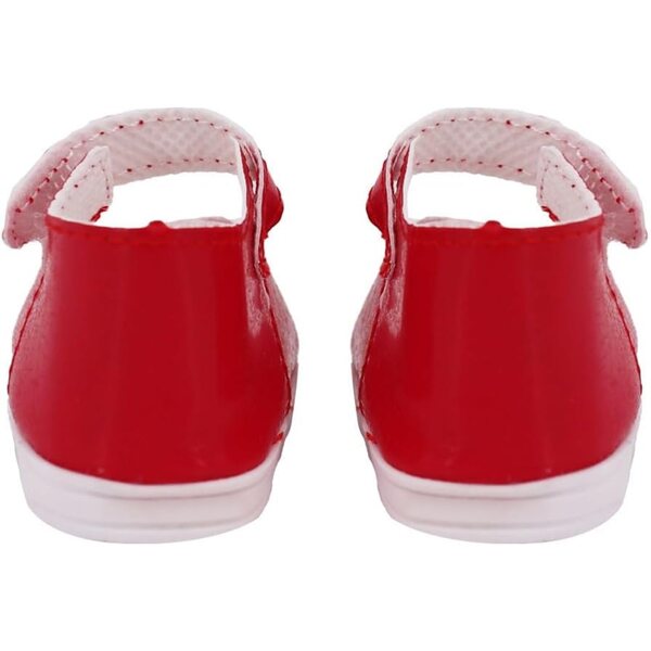 Scarpe in pelle rosse a cuore per bambola 46 cm - Accessori per bambola da 18 pollici