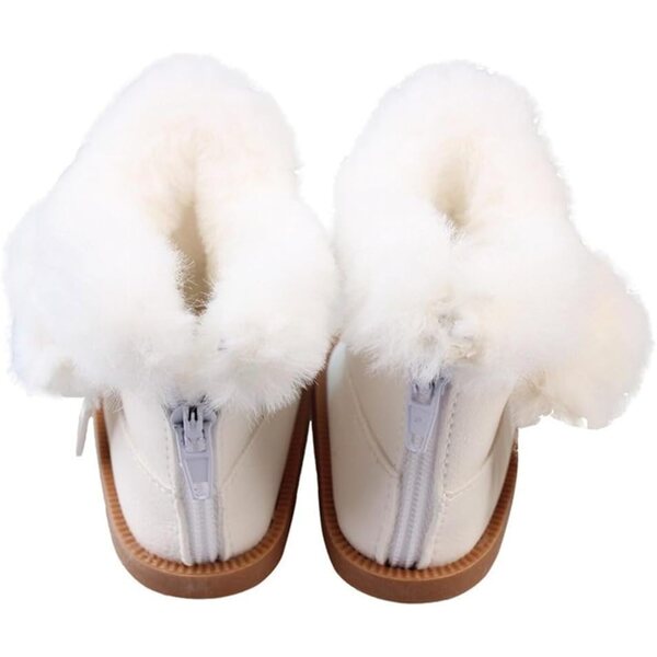 Stivali di peluche bianchi per bambole 46 cm, accessori caldi e resistenti