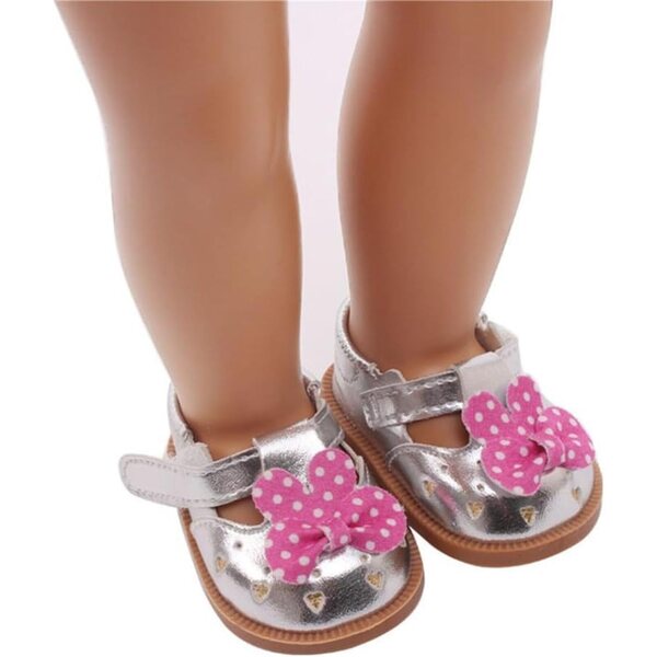 46 cm große Puppenschuhe aus Leder mit Schleife – stilvolle und langlebige Accessoires