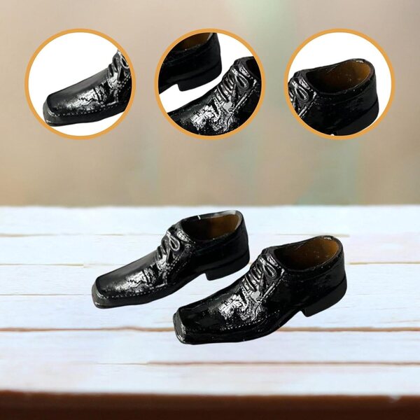 1/6 Folpus Abendschuhe für 12-Zoll-Actionfiguren, glänzend schwarz