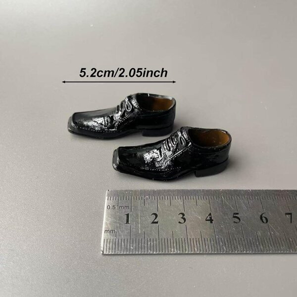 1/6 Folpus Abendschuhe für 12-Zoll-Actionfiguren, glänzend schwarz
