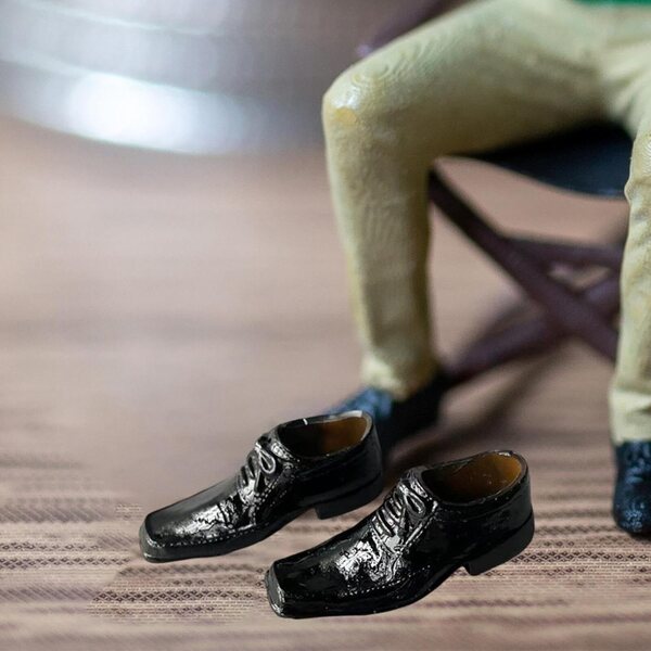 1/6 Folpus Abendschuhe für 12-Zoll-Actionfiguren, glänzend schwarz