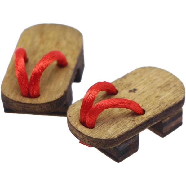 Holzschuhe für 1/12 Puppen Handgefertigte japanische Geta-Sandalen MotiveTech