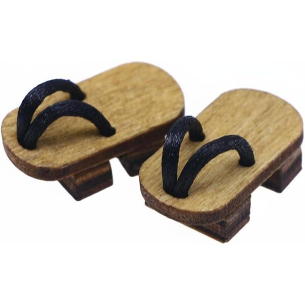 OB11 Puppenschuhe Japanische Holzclogs 1/12 Kimono Stil Braun Schwarz