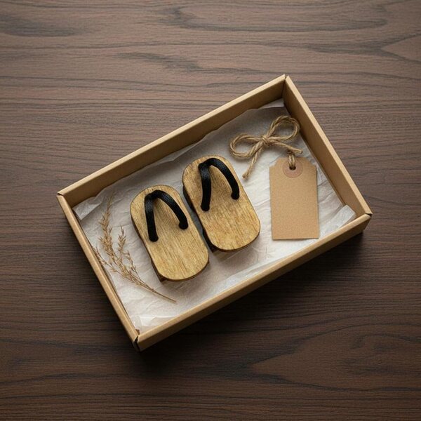 OB11 Puppenschuhe Japanische Holzclogs 1/12 Kimono Stil Braun Schwarz