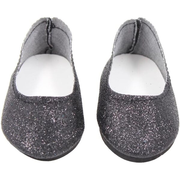 Scarpe basse nere per bambole 46 cm - Accessorio costume casual Uterui