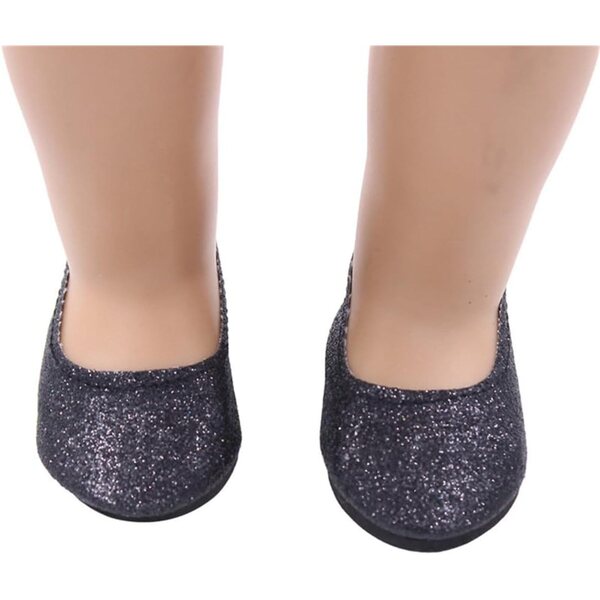 Scarpe basse nere per bambole 46 cm - Accessorio costume casual Uterui