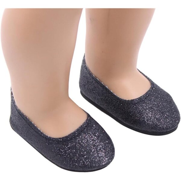 Scarpe basse nere per bambole 46 cm - Accessorio costume casual Uterui