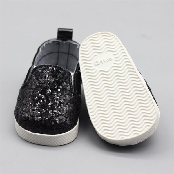 Scarpe basse bianche con paillettes per bambole American Girl 46 cm/18''