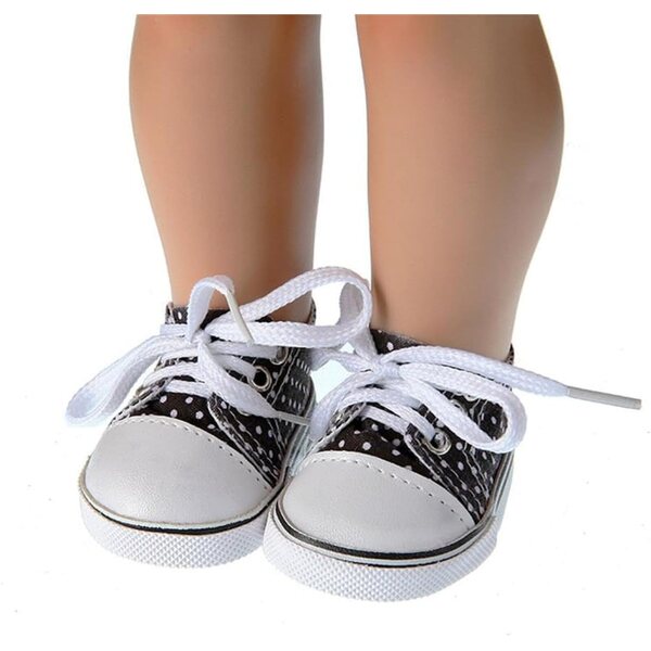 Schuhe für Puppen 43-45 cm in einfarbiger Farbe mit Tupfen, Daleaerom-Kinderaccessoires