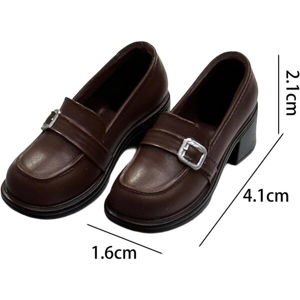 PU-Miniaturschuhe für 1/6 Puppen – elegantes Zubehör braun TTETTZ