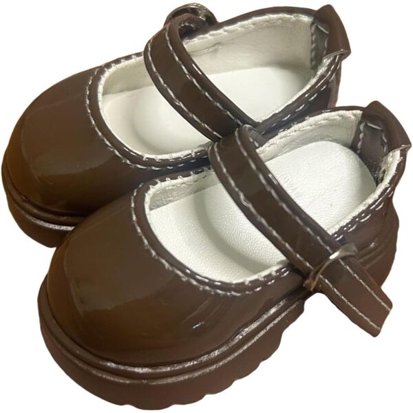 PVC-Schuhe für 1/4 Puppen, weibliches Design mit Plateau, braun 6x2,5 cm