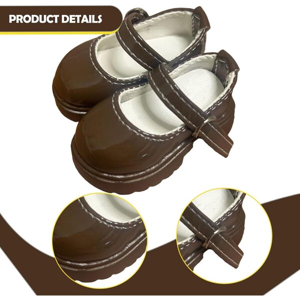 PVC-Schuhe für 1/4 Puppen, weibliches Design mit Plateau, braun 6x2,5 cm