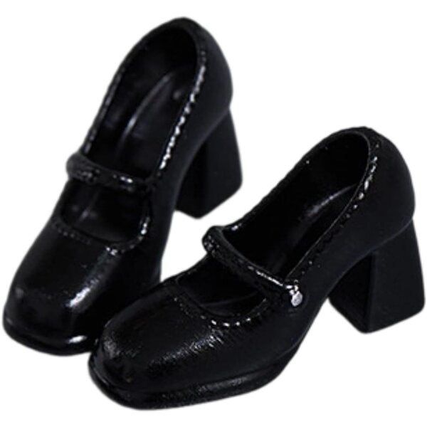 1:12 Miniatur-High-Heels-Schuhe für 6-Zoll-Actionfiguren – Schwarz