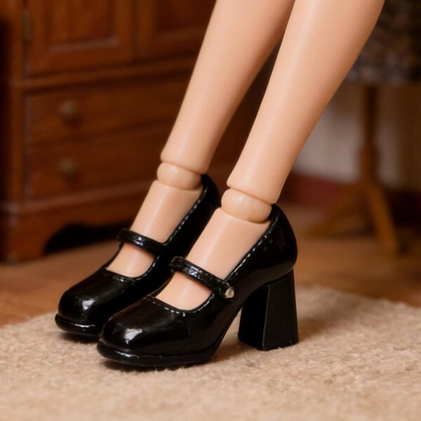 1:12 Miniatur-High-Heels-Schuhe für 6-Zoll-Actionfiguren – Schwarz