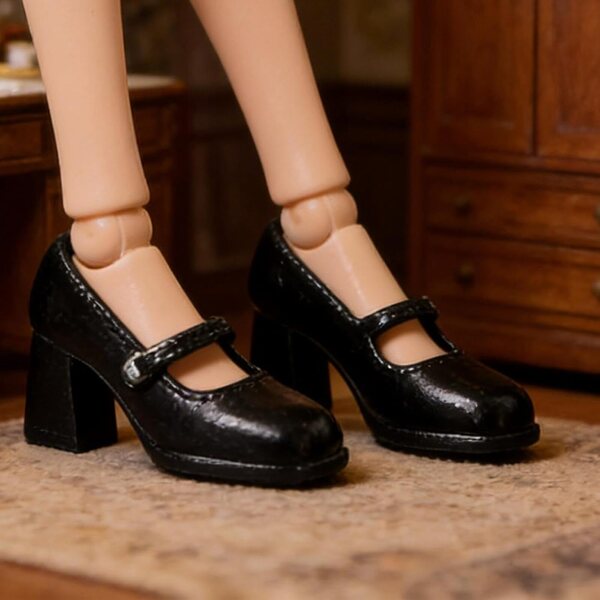 1:12 Miniatur-High-Heels-Schuhe für 6-Zoll-Actionfiguren – Schwarz