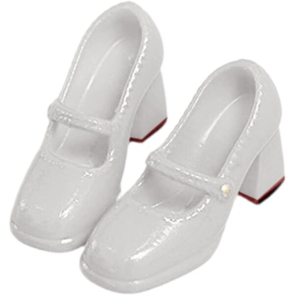 1/12 PP Minidoll-Absatzschuhe für weibliche Figuren 6 Zoll, weiß