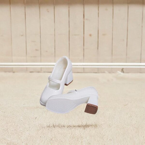 1/12 PP Minidoll-Absatzschuhe für weibliche Figuren 6 Zoll, weiß