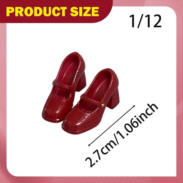 Rote Schuhe für Actionfigur 1/12 High Heels Puppenzubehör 6 Zoll