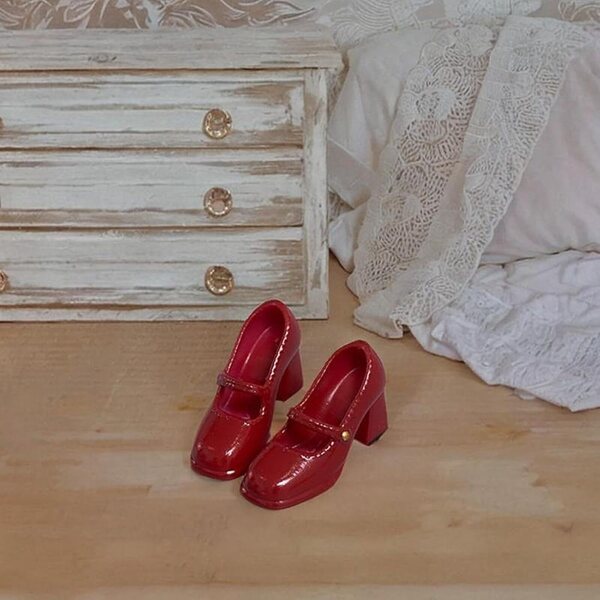 Rote Schuhe für Actionfigur 1/12 High Heels Puppenzubehör 6 Zoll