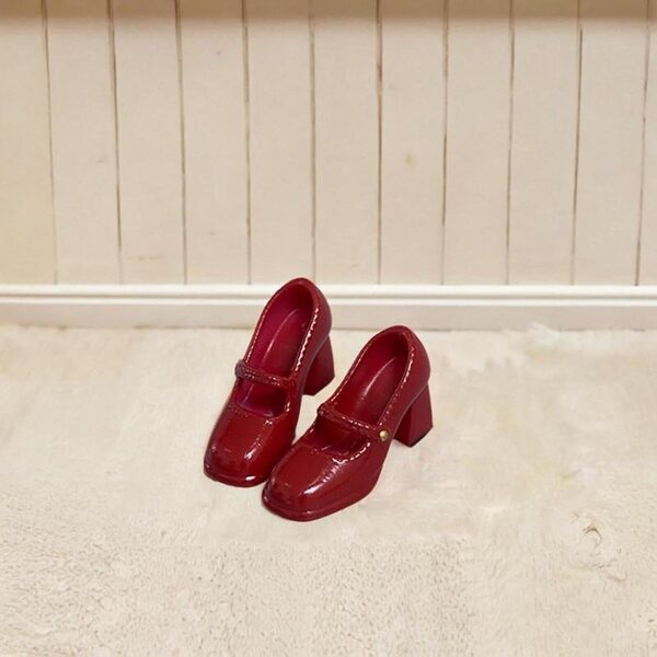 Rote Schuhe für Actionfigur 1/12 High Heels Puppenzubehör 6 Zoll