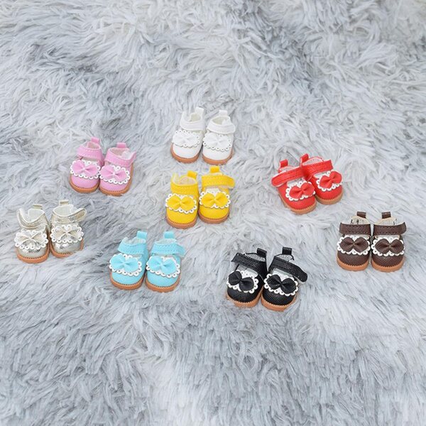 Prinzessinnenschuhe für Puppen von 15–17 cm, Set mit 3 Paaren aus hochwertigem PU-Leder