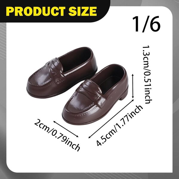 Miniaturschuhe für 1/6 weibliche Actionfiguren braun aus PU-Leder TTETTZ