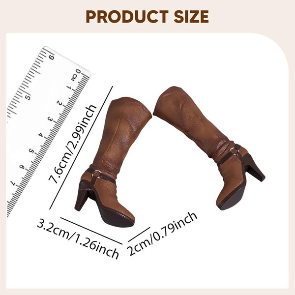 1/6 Braune Stiefel für 12 Zoll große weibliche Actionfiguren - SZLIFE