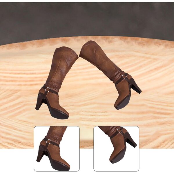 1/6 Braune Stiefel für 12 Zoll große weibliche Actionfiguren - SZLIFE