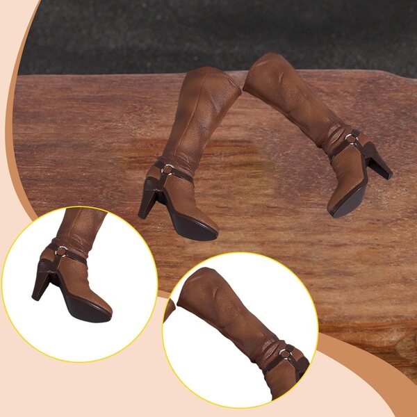 1/6 Braune Stiefel für 12 Zoll große weibliche Actionfiguren - SZLIFE