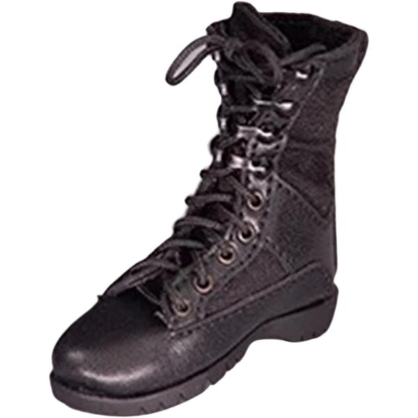 Schwarze Schuhe im Maßstab 1:6 für 12-Zoll-Actionfiguren, realistische und langlebige Details